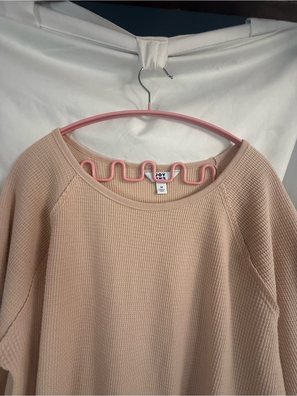 JoyLab Blush Waffle Knit Crew Top